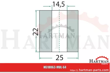 Tuleja 14,5 x 25 x 22 mm 186653