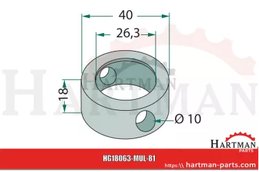 Pierścień zaciskowy 26,3 x 40 x 18 mm 162957