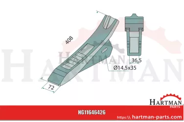 Końcówka do obornika E05610, MK0A00165, MK0A00357