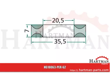 Pierścień osadczy sprężynujący 20,5 x 35,5 x 7 mm