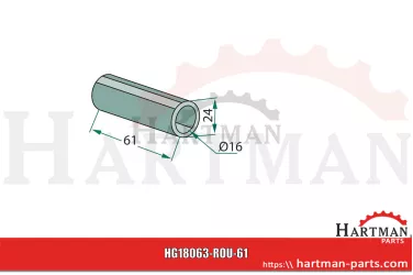 Tuleja 16 x 24 x 61 mm TM60-07-0224