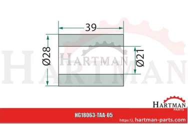 Tuleja 21 x 28 x 39 mm 40881100