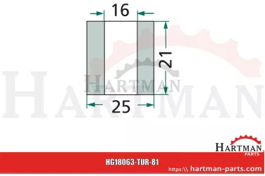 Tuleja 16 x 25 x 21 mm MU000560