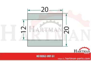 Tulejka 12 x 20 x 20 mm 45.03.072