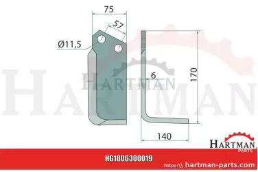 Protractor beschichtet, rechts 73000009901V, 9901, 9924