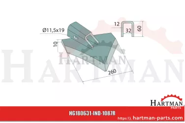 Nóż łopatkowy prawy 015274