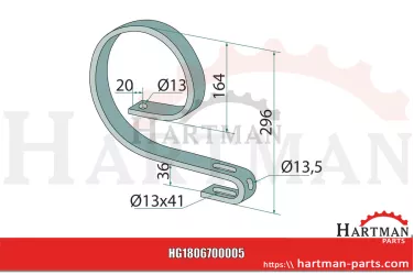 Łącznik górny 40 x 12 mm 15278, 15-278,1