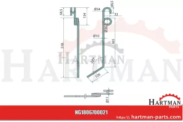 Zęby zagarniacza Grubość 10 mm 15228, 15-228