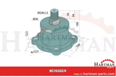 Łożysko do Lemken Heliodor lewy, 30x130x105 IL50-105/4H-M24x1.5-LH