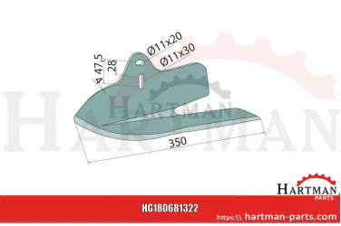 Skrzydło redlicy prawe 10100028, 11260-2, 11260.2, 112602