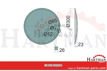 Talerz gładki, Ø 300 x 3 mm CW650015400, CW650.015400