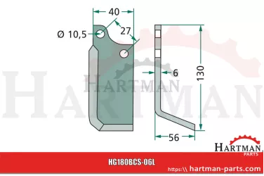 Nóż kątowy prawy 48434