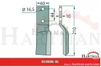 Nóż wirnika prawy 50175D, B200V