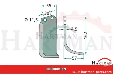 Nóż wygięty lewy N 5266