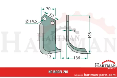 Nóż wygięty lewy 331529