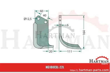 Nóż wygięty prawy 531511