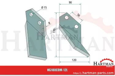 Nóż rotacyjny lewy