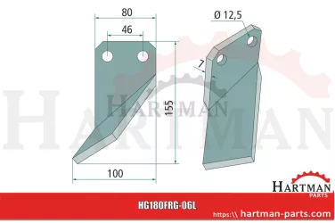 Nóż rotacyjny prawy G2596010