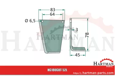 Nóż kątowy prawy 075.71.062