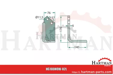 Nóż kątowy lewy 73000009900V, 9900, 9923