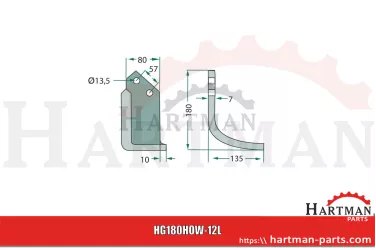 Nóż wygięty lewy 994981