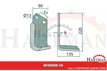 Nóż kątowy prawy 5979