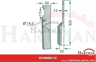 Nóż rotacyjny prawy 181744