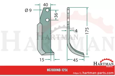 Nóż wygięty lewy KB-001-006