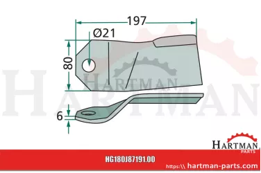 Nóż grubość - 6 mm J87191.00