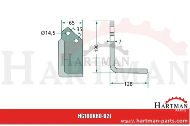 Nóż kątowy lewy, RES 035435.0