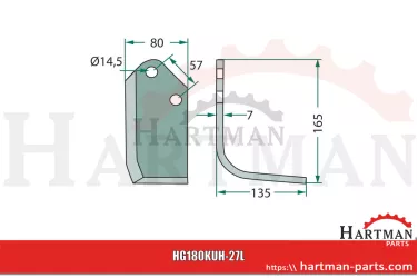 Nóż kątowy prawy 51921500