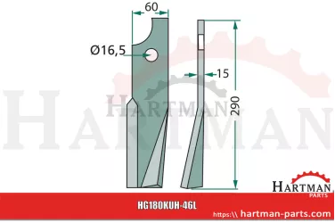 Nóż wirnika prawy 52359300, 523593