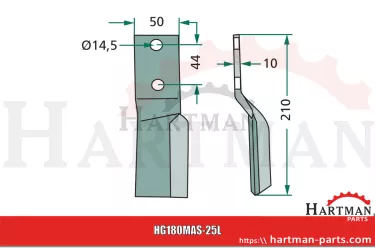 Nóż wirnika lewy M24100415R, 24100415R, 24100415