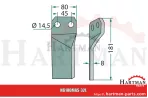 Nóż rotacyjny prawy M26100417R, M26100417, 26100417