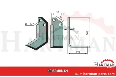 Nóż kątowy lewy 12.0023