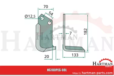 Nóż kątowy prawy TN-TB2191/2