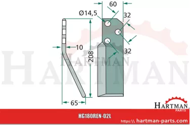 Nóż rotacyjny lewy RTP-RTX