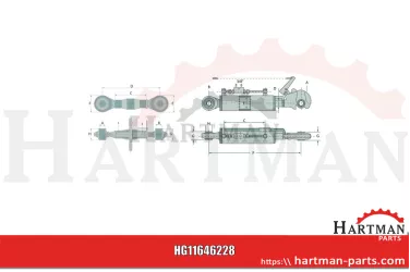 Łącznik górny hydrauliczny z regulacją, z gwintowanym trzpieniem M36 x