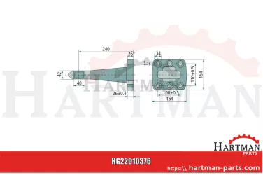 Ucho zaczepu Ø ucha: 40 mm kołnierz z 6 otworami powłoka KTL 30000802