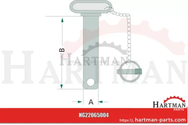 Sworzeń główny zaczepu do zaczepu 22065002 Ø 30 mm długość użytkowa od