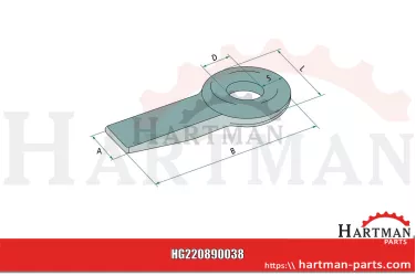 Ucho zaczepu stałe, Francja ISO, Ø ucha 52 mm