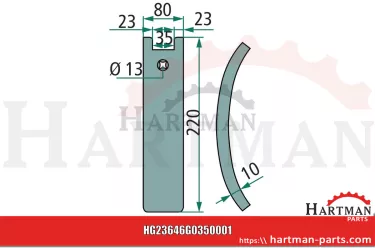 Listwa prowadząca 80 x 10 mm G0350001