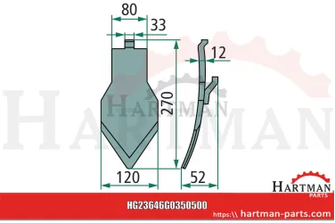 Dziób redlicy 80/120 x 12 mm G0350500