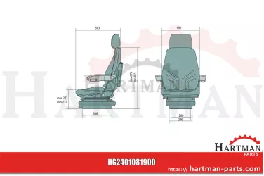 Siedzenie Actimo M MSG85/722, obicie materiałowe 1081900