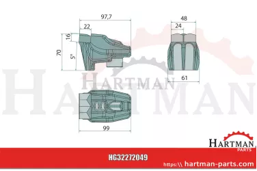 Młotek narzędziowy 2 końcówki, wersja C - HD (1 śruba) 112800009-K