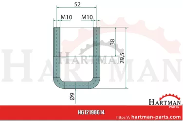 Śruba w kształcie litery U M10x1,5 FLA1808A