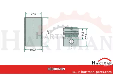 Zestaw naprawczy silnika 3 pierścienie, Ø 97,5 mm sworzeń Ø 36 x 82,5