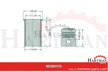 Zestaw naprawczy silnika 4 pierścienie, Ø 111,76 mm Ø sworznia: 38,10