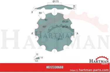 Sechsscheibe gezackt 520 x 6 mm / 6-Loch 00311461, 00311461UB