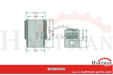 Zestaw naprawczy silnika 3 pierścienie, Ø 105 mm sworzeń Ø 35 x 86 mm